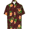 thumbnail image 5 of LA LEELA Men's Hawaiian Shirts Short Sleeve Button Down Shirt Men's Party Shirts Casual Holiday Summer Tropical Island Shirts for Men Funny XL Hibiscus Floral, Red, 5 of 6