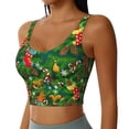thumbnail image 2 of Fotbe Cute Christmas Stocking Bear Sujetador Deportivo Largo sin Aros para Mujer con Almohadillas y Soporte Medio, Transpirable y Absorbente, Camiseta Tipo Chaleco o Tank Top-XX-Large, 2 of 8