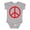 AC-Heather Grey, variant on Fun Red Peace Sign Boys or Girls Baby Bodysuit