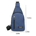 thumbnail image 3 of Men Women One Strap Shoulder Crossbody Bag with Earphone Hole,Waterproof,Large Capacity and Versatile,Bag Sling Backpack Ideal Use for Hiking,Camping,Climbing(11.8x6.7x2.1 Inch Blue), 3 of 6