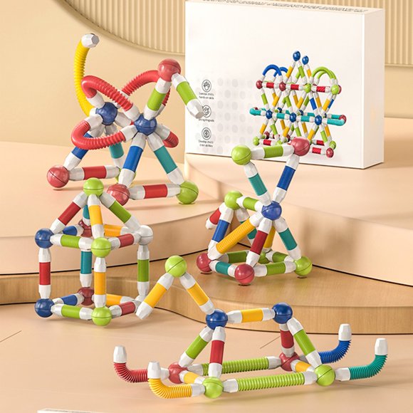 RKSTN Tige d'Épissage Élastique Polyvalente Tige Magnétique Extensible Attraction Magnétique pour Enfants Blocs de Construction Magnétiques Jouet d'Étirement Cadeau Jouets pour Tout-Petits