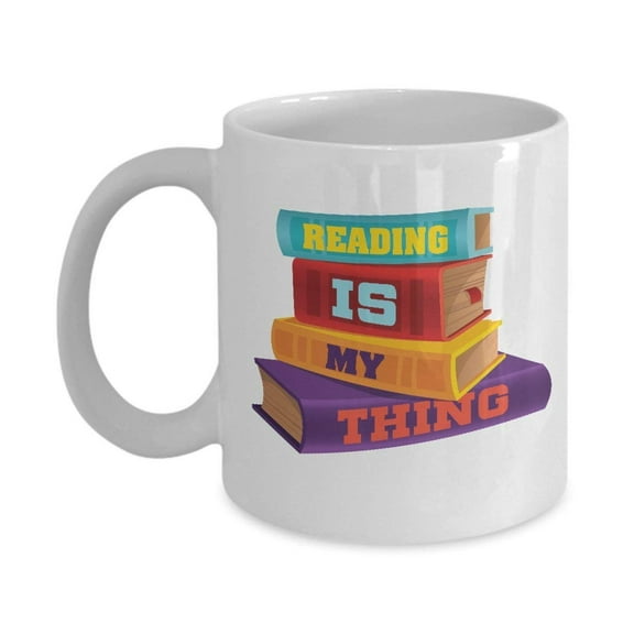 Reading Is My Thing Coffee & Tea Gift Mug for Book Lovers, Birthday Gifts for Young Women Readers