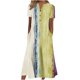 thumbnail image 1 of vestido de verano casual estampado con cuello en v y manga corta para mujer amarillo/s, 1 of 4