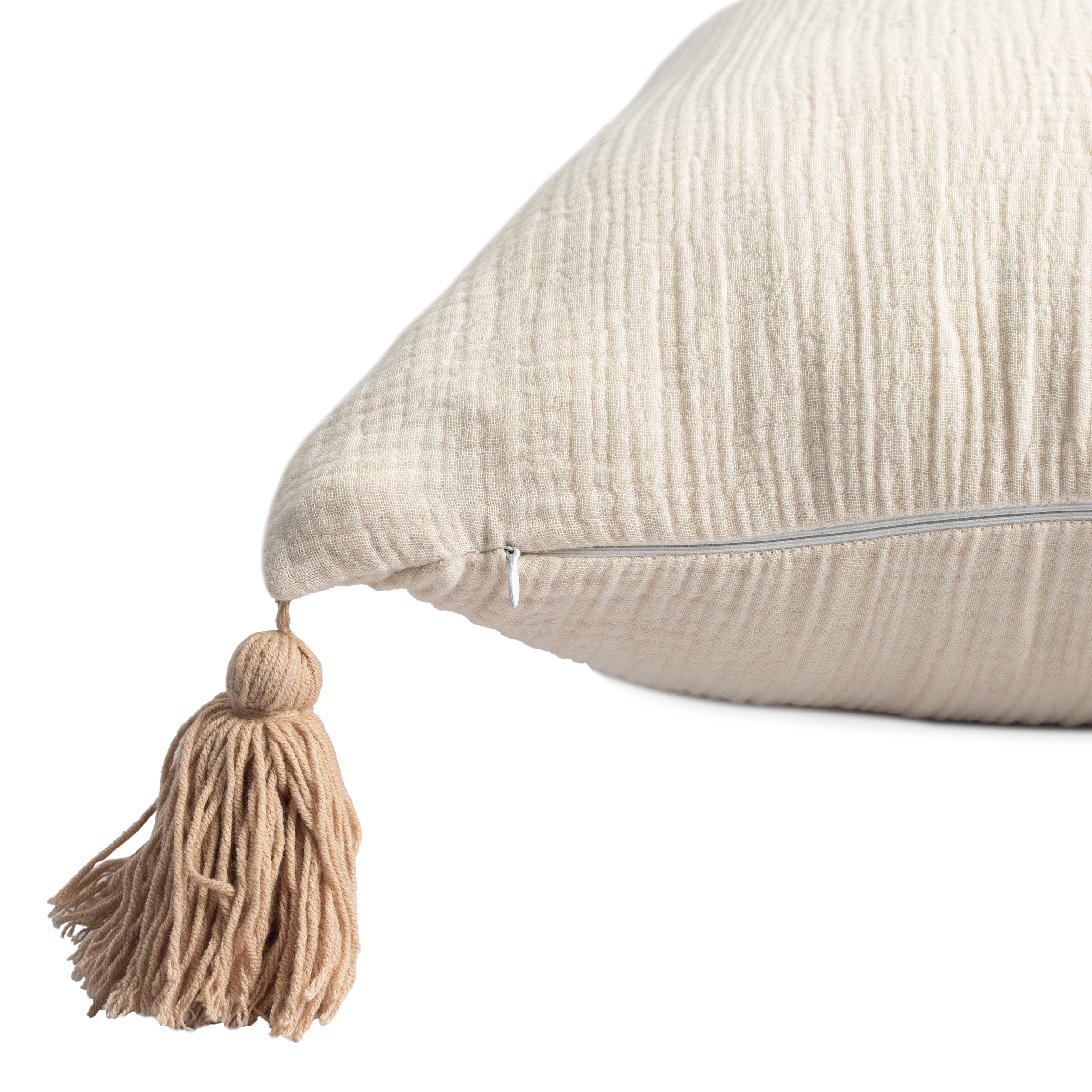 Harlow Hill 20" x 20" Natural Solid Turkish Cotton Adult Decorative Throw Pillow Cover