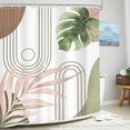 thumbnail image 3 of Sage Green Shower Curtain 72Wx72L Inches, Abstract Bohemian Mid Century Bathroom Curtains, 3 of 8