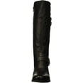 thumbnail image 2 of Naturalizer Womens Jessie Knee High Buckle Detail Riding Boots, Black Leather, 10 Wide, 2 of 8