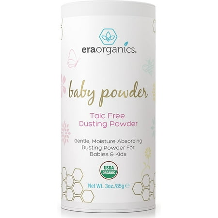 USDA Organic Baby Powder Talc-Free Dusting Powder - Soothing Organic Arrowroot, Calendula and Cornstarch Baby Powder for Newborn, Babies and Toddlers - Made in USA - 3oz/85g