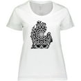 thumbnail image 3 of Inktastic Michigan Silhouette Mandala Women's Plus Size T-Shirt, 3 of 5