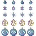 thumbnail image 1 of 20 colgantes de aleación chapados en pentáculo de 5 estilos de colores arcoíris, colgantes de estrella de David con ojo, dijes de aleación para hacer joyas y collares., 1 of 5