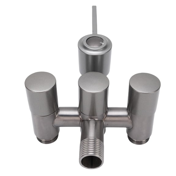 Yajisi 4-Way Stainless Steel Faucet Splitter, G1/2 External Thread Diverter Valve for Bathroom & Kitchen (10x8x3.7cm)