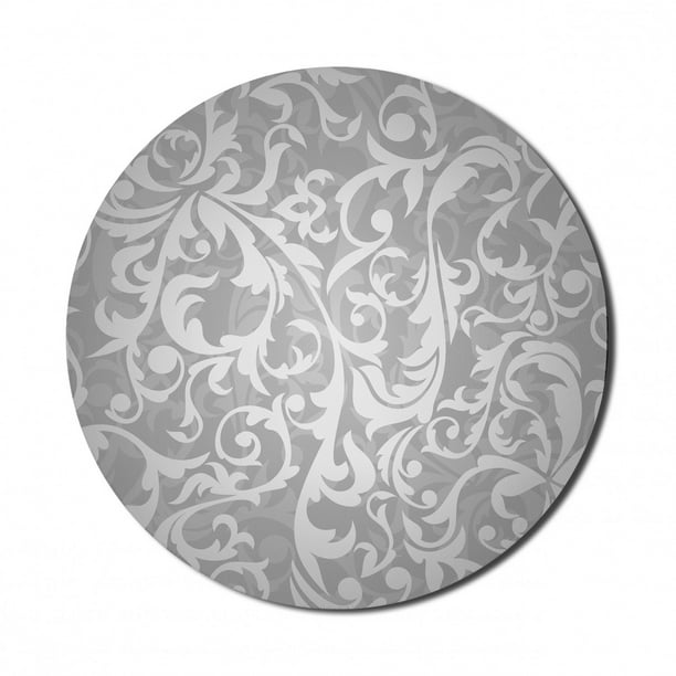 Grey Mouse Pad For Computers Victorian Style Large Leaf Floral Pattern Swirl Classic Abstract French Vintage Print Round Non Slip Thick Rubber Modern Gaming Mousepad 8 Round Grey By Ambesonne Walmart Com
