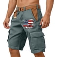 thumbnail image 5 of Men's American Flag Cargo Shorts With Belt Included And Multi Pockets Featuring Contrast Lining Detail For Summer Outdoor Work Hiking Fishing Camping Yard Work Green L, 5 of 5