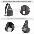 thumbnail image 6 of G4Free Canvas Sling Bag Crossbody Backpack with USB Charging Port & RFID Blocking, Hiking Daypack Chest Bag for Women Men, 6 of 8