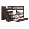 thumbnail image 2 of Bedz King Stairway Bunk Beds Full over Full with 4 Drawers in the Steps and a Twin Trundle, Dark Cherry, 2 of 9