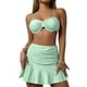 thumbnail image 2 of Traje de baño para mujer, bikini estampado con tirantes y escote en V, conjunto de traje de baño de tres piezas, trajes de baño para mujer, 2 of 7