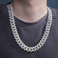 thumbnail image 3 of Collares de cadena cubana Cadenas de eslabones cubanos de plata/oro para hombre Iced Out, 3 of 5