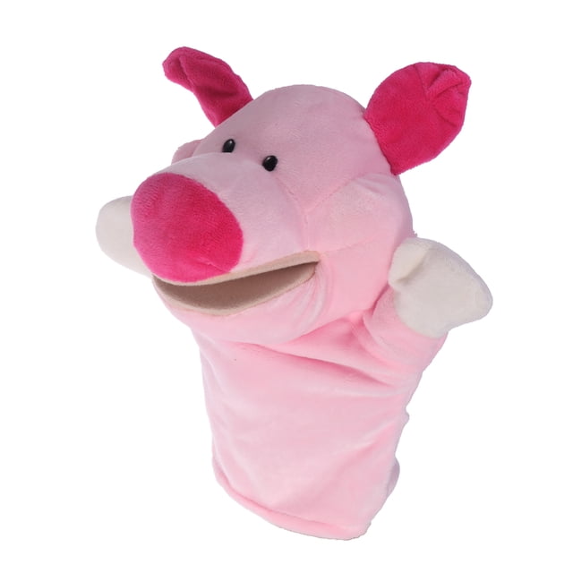 EeaseMX Adorable marioneta de mano de peluche de cerdo, amigos del zoológico, animales, marionetas educativas, muñecas, cerdo de dibujos animados