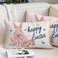 thumbnail image 2 of Easter Rabbits Pillow Covers Queen, Spring Floral Cute Bunny Butterflies Pink Soft Brushed Microfiber Breathable Throw Pillow Covers, Decorative Pillowcase with Zipper for Couch Sofa Bedroom 20"x30", 2 of 9
