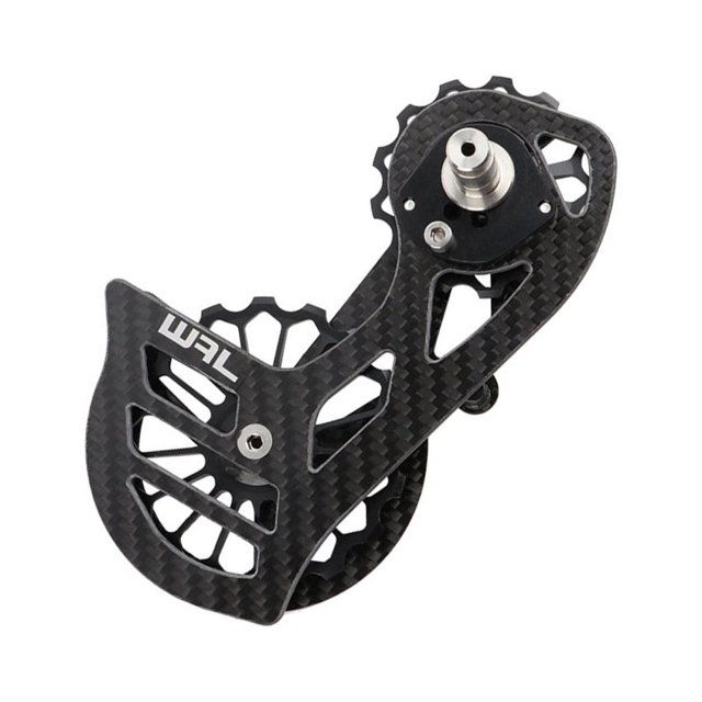 Soidarity Polea de fibra de carbono de alta resistencia, jaula de cambio trasero, aleación de aluminio, resistente al desgaste, Kit de rueda guía, Ciclismo Negro SD4 Soidarity OD024405-07