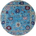 thumbnail image 1 of Ahgly Company Machine Washable Indoor Round Industrial Modern Deep Turquoise Green Area Rugs, 5' Round, 1 of 7