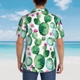thumbnail image 6 of Balery Cactus Plants Print Men's Hawaiian Shirts Short Sleeve Beach Shirt Relaxed Fit Vacation Button Down Shirts-XX-Large, 6 of 9