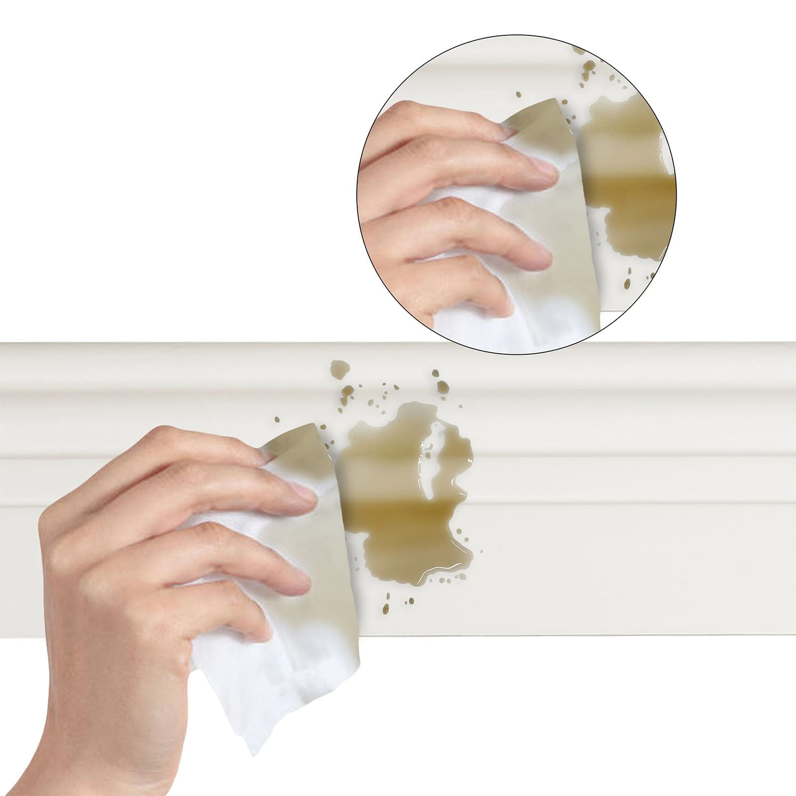 Flexible Peel and Stick Baseboard Molding Trim, 16.4 Ft Self Adhesive Wall Edge Guard, Easy to Clean Waterproof Floor Corner Protector for Home Kitchen Bathroom, White