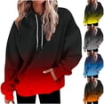 thumbnail image 5 of Womens Ombre Tie Dye Hoodies Long Sleeve Oversized Sweatshirt Casual Drawstring Hooded Pullover Tops with Pockets Warm Winter Thick Coat, 5 of 5