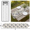 thumbnail image 3 of Blue Floral Leaves Table Runner Linen Burlap Table Runner 72 Inches Long Farmhouse Abstract Art Flowers Dresser Scarves for Kitchen Island Coffee Dining Room Party Wedding Holiday Decor 18"x72", 3 of 8