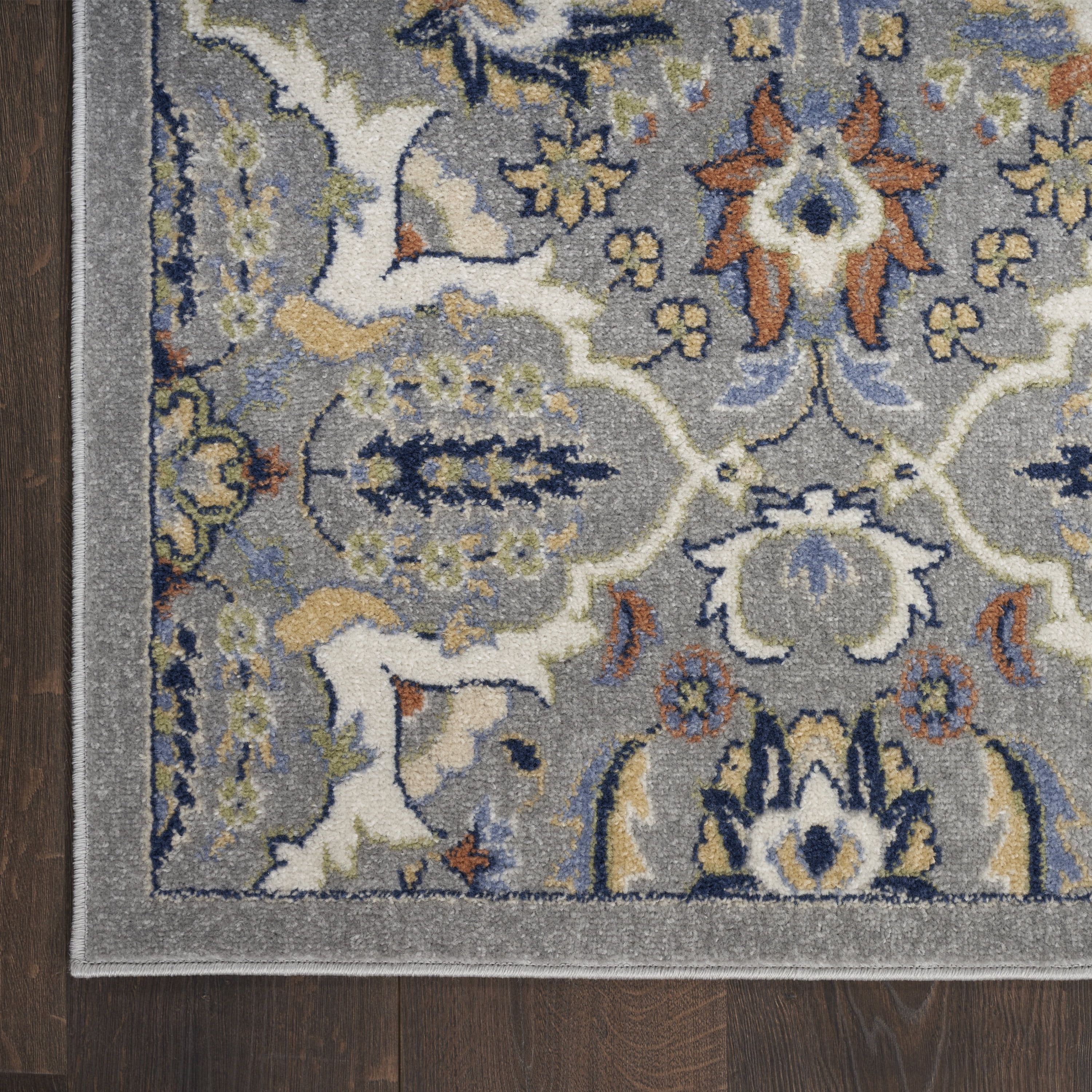 Nourison Home Allur All-over design Grey 9' x 12' Area Rug, Easy Cleaning, Non Shedding, Bed Room, Living Room, Dining Room, Kitchen (9x12)