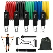 Hanmir Resistance Bands Set, Exercise Bands with Door Anchor, Handles, Carry Bag, Legs Ankle Straps for Resistance Training, Physical Therapy, Home Workouts