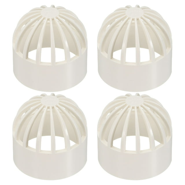 Uxcell 1.6 Inch (40mm) Fish Cover Permeable Cap, 4Pcs Aquarium Guard, White