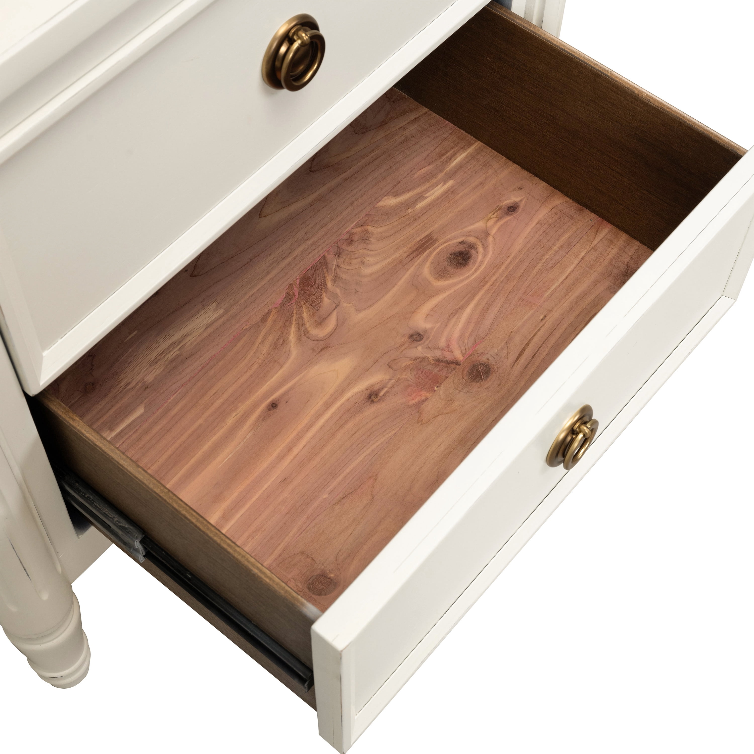 Furniture of America Maui Modern French 2-Drawer Adult Nightstand, White