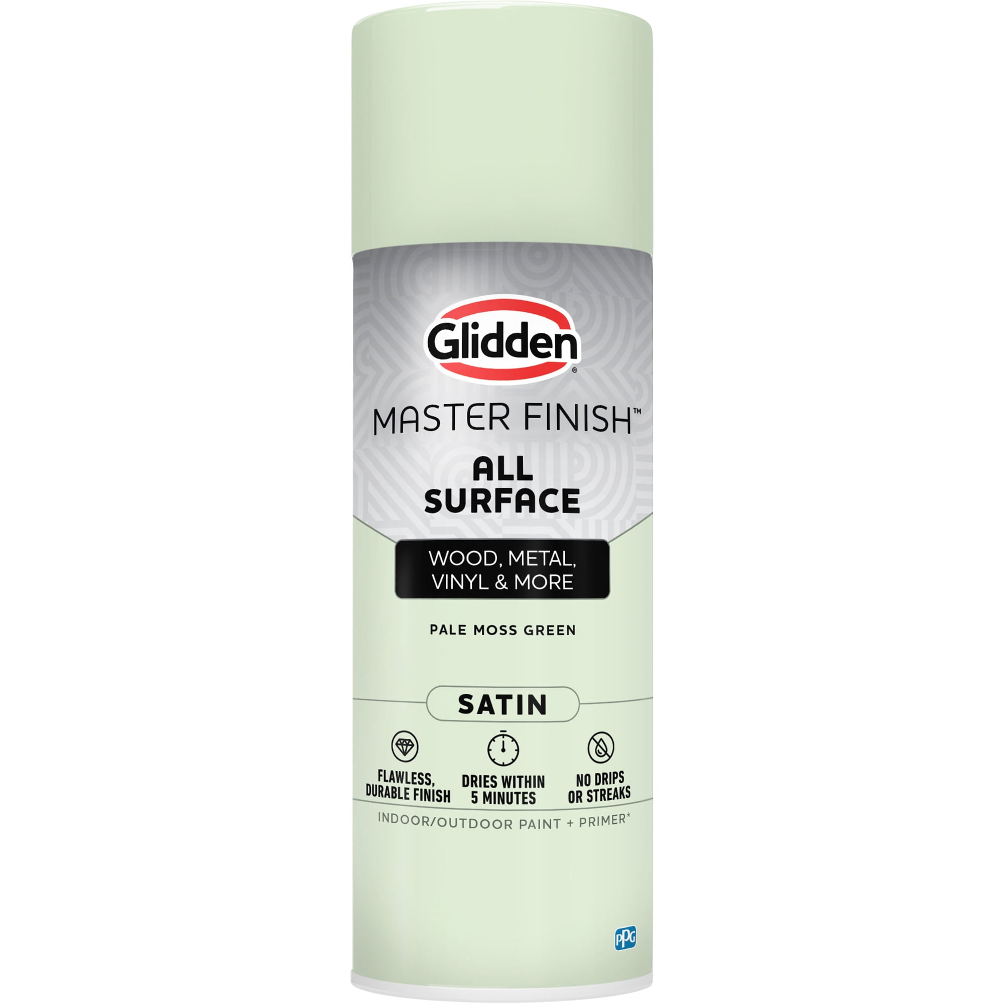 Glidden Master Finish 12 oz. Satin Pale Moss Green Interior/Exterior All Surface Spray Paint and Primer