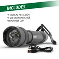 thumbnail image 5 of Energizer TAC-R 700 Rechargeable LED Flashlight, Bright 700 Lumens, Small Durable Tactical Design Torch, for Camping, EDC, Emergency, Running and Hunting, USB Charging Cable Included, 5 of 6