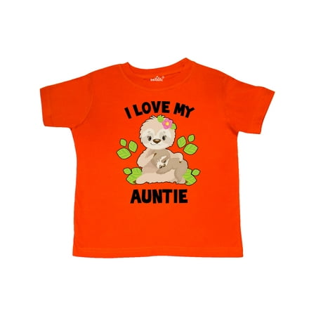 

Inktastic Cute Sloth I Love My Auntie with Green Leaves Gift Toddler Boy or Toddler Girl T-Shirt