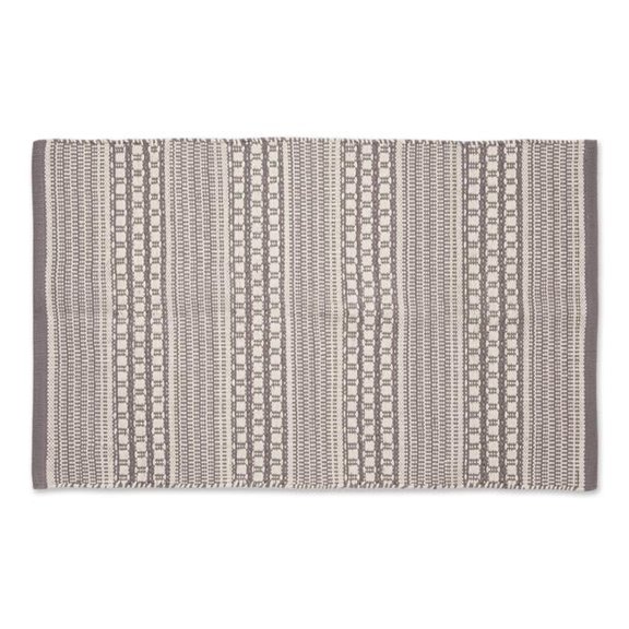 2 x 3 ft. Hand-Loomed Rug, Gray Dobby Stripe