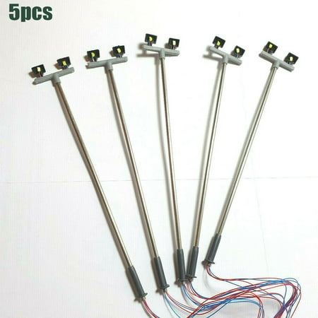 

5 Pack Model Railway Yard Lights Twin LED Lights OO 00 Guage Flood Light 1:76