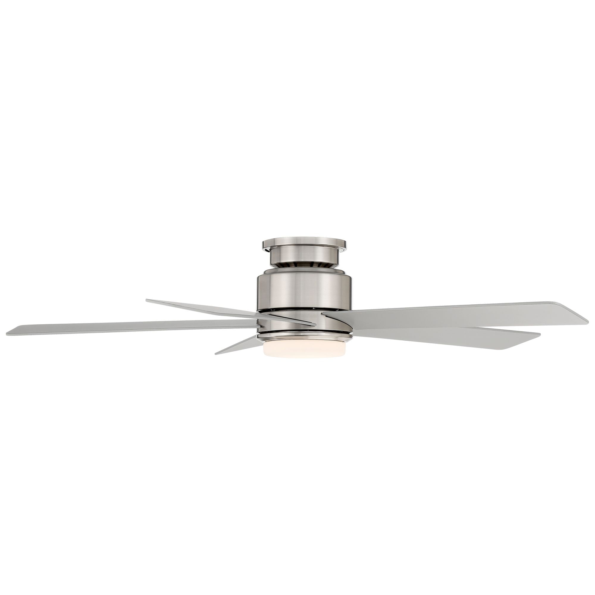 52" Casa Vieja Grand Palm Modern Indoor Outdoor Hugger Ceiling Fan with Dimmable LED Light Remote Control Brushed Nickel Damp Rated for Patio Exterior