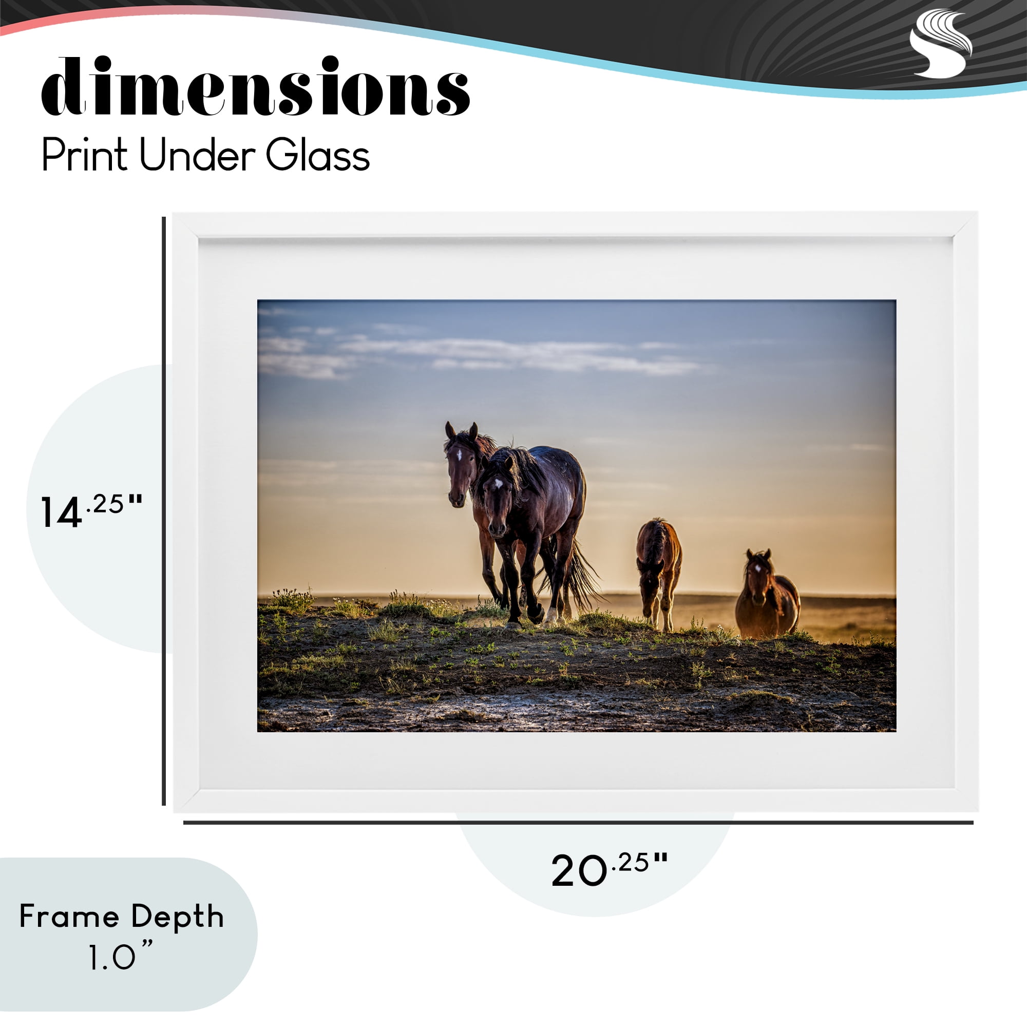 Stupell Industries Horses Coming Home White Framed Print Under Glass, design by Tim West