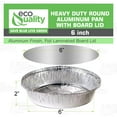 thumbnail image 4 of EcoQuality [300 Pack] - 6 Inch Disposable Round Aluminum Foil Take-Out Pans with Board Lids Set - Disposable Tin Containers, Perfect for Baking, Cooking, Catering, Cake Pans, Parties, Restaurants, 4 of 7