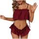 thumbnail image 1 of Lencería sexy para mujer Babydoll de encaje G-String Tanga Medias Ropa interior Ropa de dormir Fridja nalpqowj9577, 1 of 7