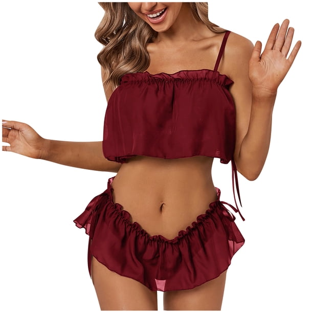 Lencería sexy para mujer Babydoll de encaje G-String Tanga Medias Ropa interior Ropa de dormir Fridja nalpqowj9577