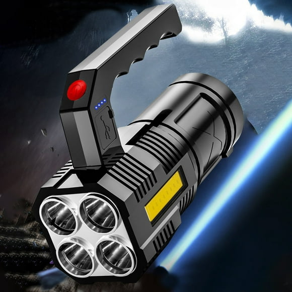 Boovnll Flashlight, Rechargeable Led Spotlight Flashlights, Super Bright Flashlight with 4 Modes, Large Searchlight for Fishing, Hiking and Camping, Rechargeable Flashlights