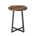thumbnail image 5 of Walker Edison Rustic Wood and Metal Round End Table, Reclaimed Barnwood, 5 of 9