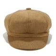 thumbnail image 3 of Tweang beret hat beret hats for women Flat-topped beret french beret hats for women caps for women Artist Hat hats for women ClassicBeret Hats flat caps Soft, round-crowned cap Khaki One Size, 3 of 4