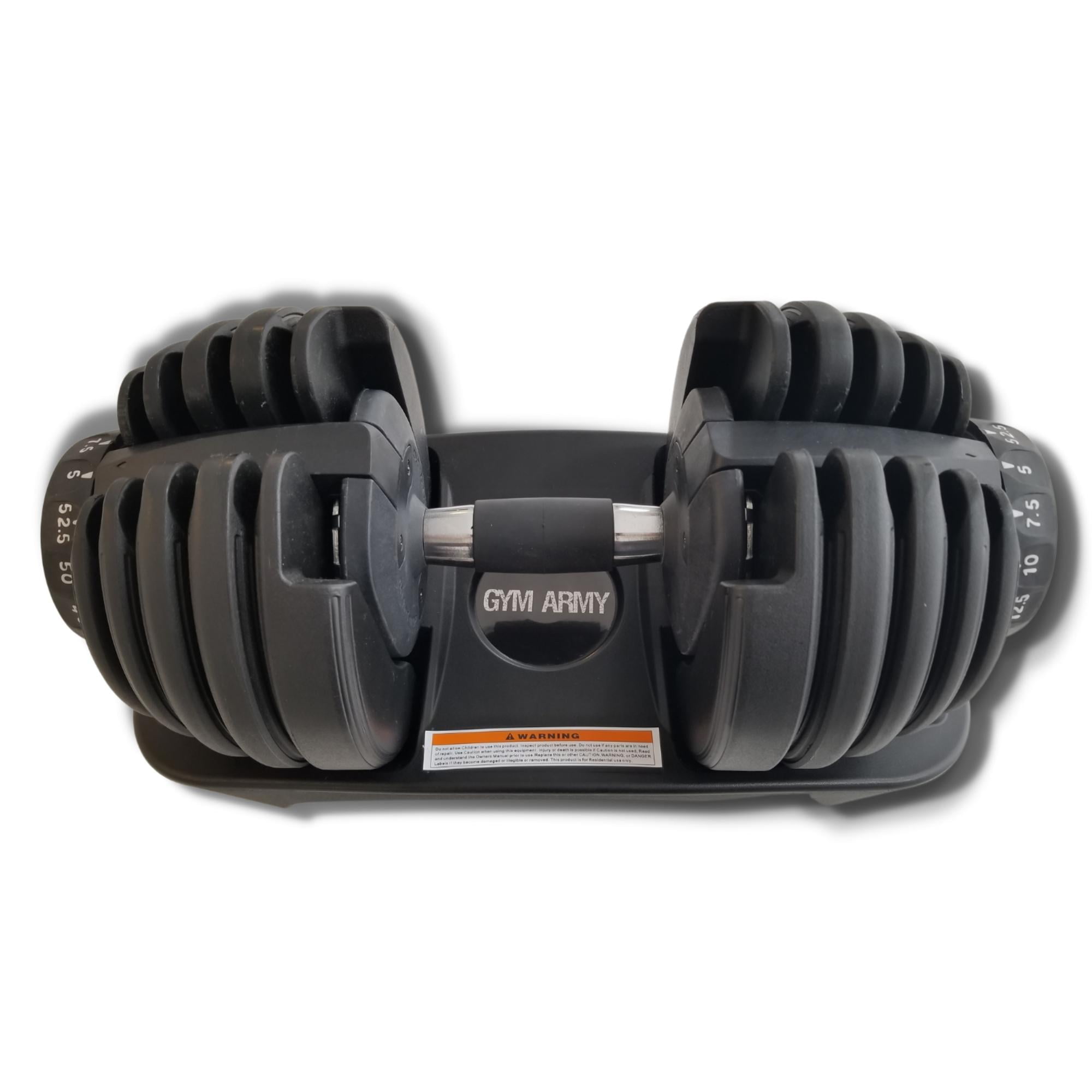 Adjustable Dumbbells 5lbs To 52.5lbs Gym Army Single Dumbbell Black