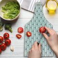 thumbnail image 3 of Geometric Cutting Board, Abstract Lines Charcoal Grey Colored Striped Image with Hexagonal Design, Tempered Glass Cutting and Serving Board, Wine Bottle Shape, Black and White, by Ambesonne, 3 of 5