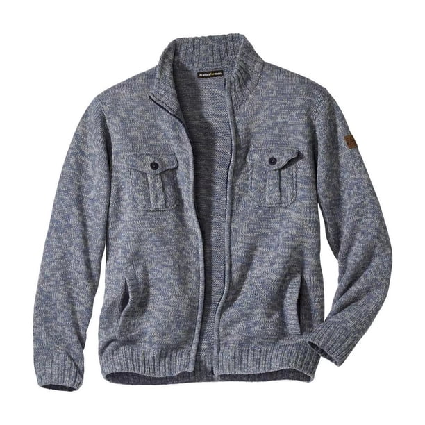 Atlas For Men - Chaqueta de Punto para Hombre (Azul Moteado)
