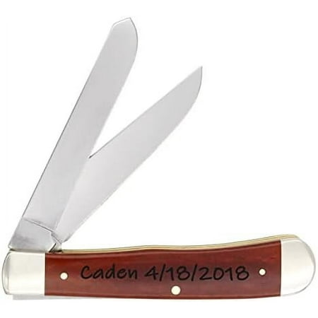 Case Pocket Knife Smooth Chestnut Bone Trapper #28707 with Personalized Laser Engraved Handle Two Blades Valentines Day Gifts Father s Day Gifts