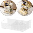 thumbnail image 3 of Caja de almacenamiento para baño, transparente, para mesa, para cosméticos, maquillaje, tocador Compartimento Blanco, 3 of 9
